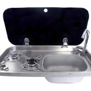 Cam Kapaklı Çiftli Gömme Ocaklı Evye – FSM 3453