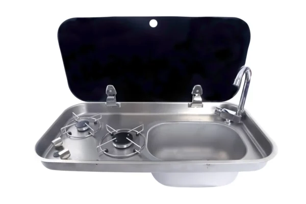 Cam Kapaklı Çiftli Gömme Ocaklı Evye – FSM 3453