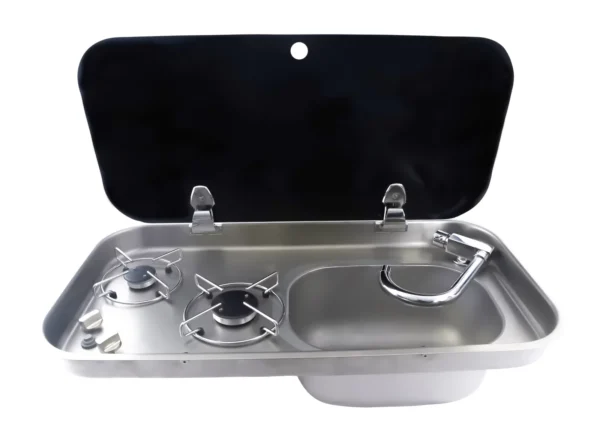 Cam Kapaklı Çiftli Gömme Ocaklı Evye – FSM 3453 - Görsel 3