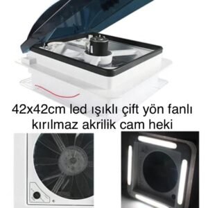 REXEX  Fanlı Tavan Heki 42x42cm 12v Çift Yön Sineklik + Led Işık
